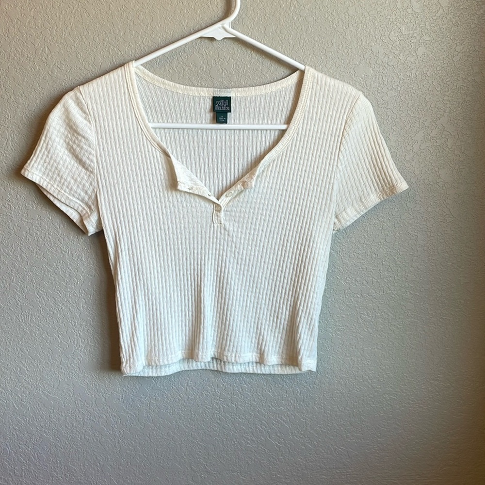 Wild Fable Crop Short Sleeve Thermal Tee